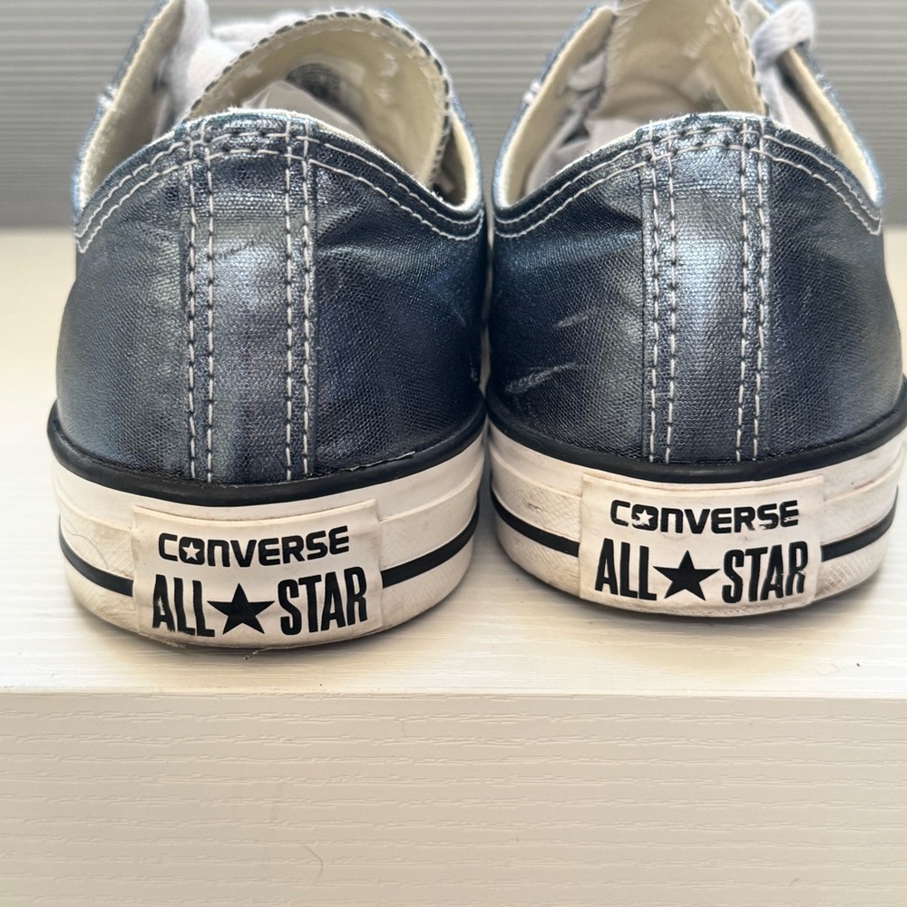 Converse Metallic Blue Low-Top All Star Sneakers - Picture 7 of 7